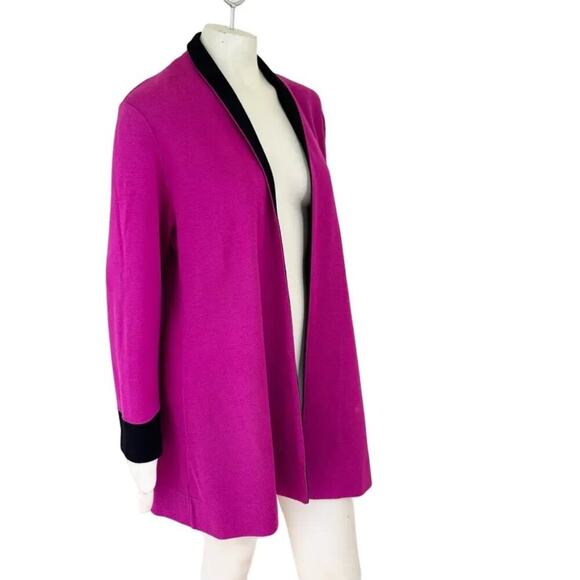 VTG OUTLANDER Artsy Long Line Open Cardigan  Sweater Coat  Fuchsia Pink  SZ M - Picture 4 of 9